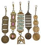 VICTORIAN GOLD-FILLED POCKET WATCH FOBS - LOT OF 5