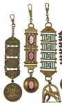 VICTORIAN GOLD-FILLED POCKET WATCH FOBS - LOT OF 5