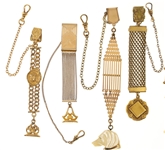 VICTORIAN GOLD-FILLED POCKET WATCH FOBS - LOT OF 5