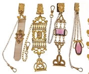 VICTORIAN GOLD-FILLED POCKET WATCH FOBS - LOT OF 5
