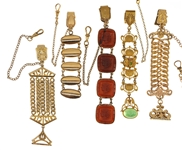 VICTORIAN GOLD-FILLED POCKET WATCH FOBS - LOT OF 5