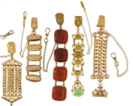 VICTORIAN GOLD-FILLED POCKET WATCH FOBS - LOT OF 5