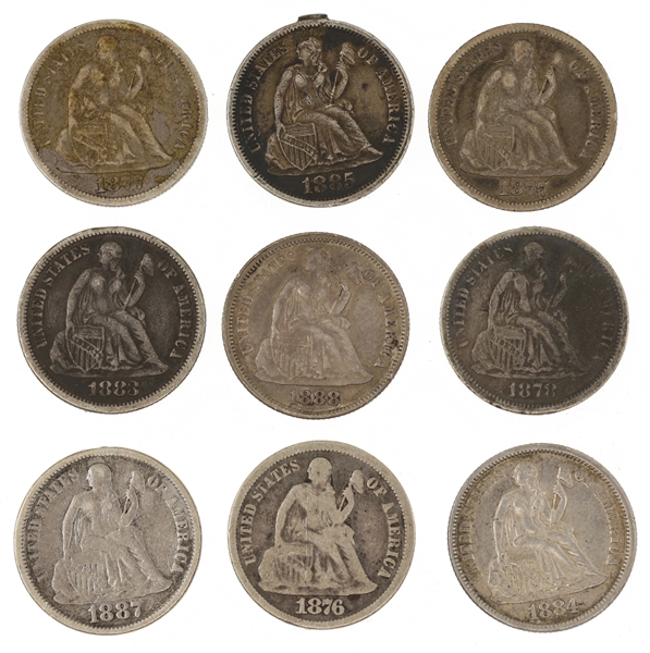 US SEATED LIBERTY DIME LOVE TOKENS 