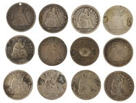 US SEATED LIBERTY QUARTER LOVE TOKENS 