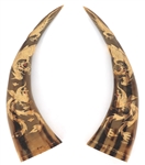 DRAGON & PHOENIX CARVED HORNS