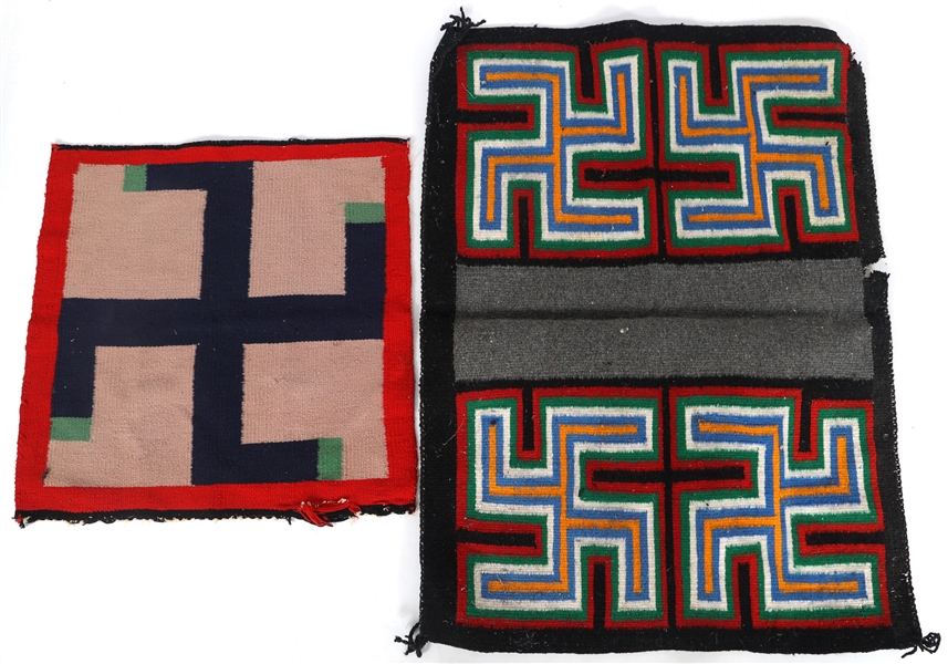 NATIVE AMERICAN GOOD LUCK SWASTIKA TEXTILES