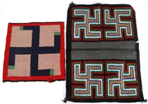 NATIVE AMERICAN GOOD LUCK SWASTIKA TEXTILES