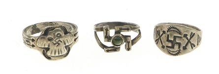 STERLING SILVER NATIVE AMERICAN CUFF BRACELETS & RINGS
