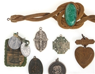 19TH & 20TH C. COSTUME JEWELRY & RELIGIOUS TOKENS