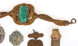 19TH & 20TH C. COSTUME JEWELRY & RELIGIOUS TOKENS