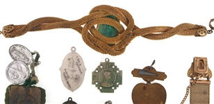 19TH & 20TH C. COSTUME JEWELRY & RELIGIOUS TOKENS