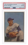 1953 BOWMAN COLOR RUSS MEYER #129 BASEBALL CARD 