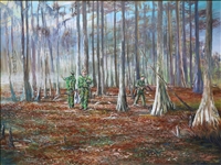 ROBERT BUTLER OIL PAINTING - BOW HUNTING IN GEORGIA