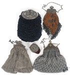 BEADED EVENING BAGS W/ DECORATIVE HANDLES/LIDS