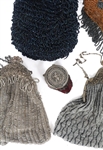 BEADED EVENING BAGS W/ DECORATIVE HANDLES/LIDS