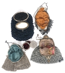 BEADED EVENING BAGS W/ DECORATIVE HANDLES/LIDS