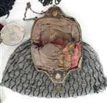 BEADED EVENING BAGS W/ DECORATIVE HANDLES/LIDS