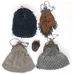 BEADED EVENING BAGS W/ DECORATIVE HANDLES/LIDS