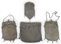 SILVER-TONE MESH EVENING BAGS 