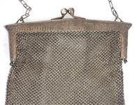 NICKEL SILVER MESH EVENING BAGS