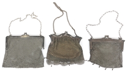 NICKEL SILVER MESH EVENING BAGS