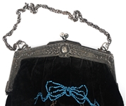 EARLY 20TH C. BEADED EVENING BAGS W/ SILVER-TONE FRAMES