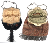 EARLY 20TH C. BEADED EVENING BAGS W/ SILVER-TONE FRAMES