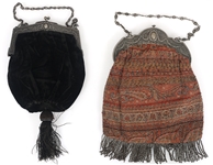 EARLY 20TH C. BEADED EVENING BAGS W/ SILVER-TONE FRAMES