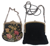 20TH C. LEATHER, VELVET, & EMBROIDERED HANDBAGS