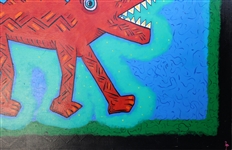 WILL LUCK GUARD DOG ACRYLIC ON CANVAS PAINTING 