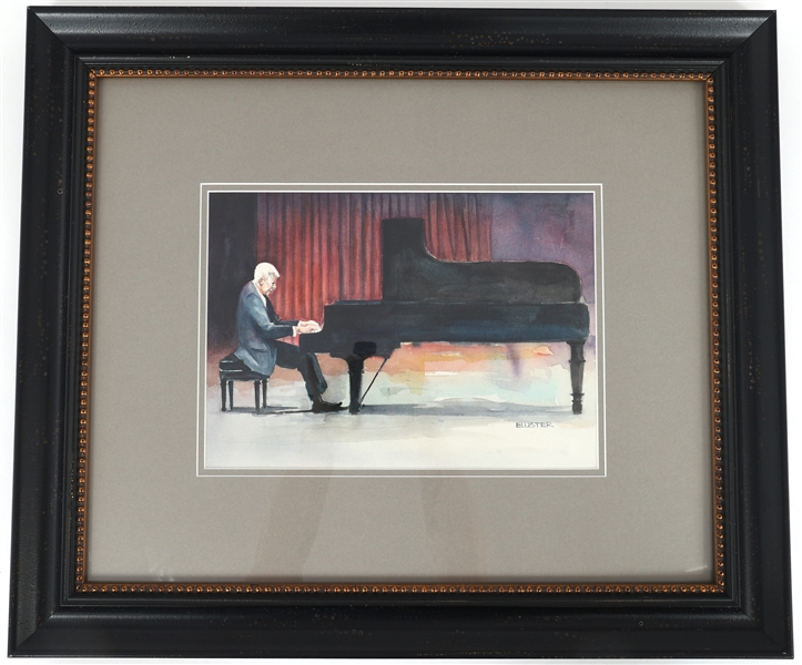 ELUSTER RICHARDSON WATERCOLOR ON PAPER ORIGINAL FRAMED