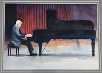 ELUSTER RICHARDSON WATERCOLOR ON PAPER ORIGINAL FRAMED