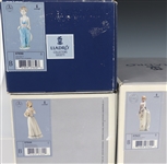 LLADRO PORCELAIN FIGURINES W/ FLOWERS 7622, 7644 & 7650