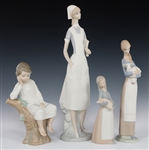 LLADRO PORCELAIN FIGURINES 1011, 4505, 4603, & 4876