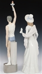 LLADRO TORCH BEARER & DAINTY LADY PORCELAIN FIGURINES
