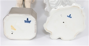 LLADRO TORCH BEARER & DAINTY LADY PORCELAIN FIGURINES