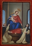 HAND-PAINTED MADONNA & ST. CECELIA MINIATURE ICONS