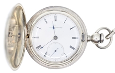 ELGIN W.H. FERRY COIN SILVER HUNTING CASE POCKET WATCH