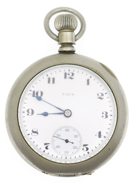 MENS ELGIN SILVERINE CASE POCKET WATCH