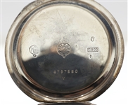 MEN'S OMEGA .900 SILVER CASE MECHANICAL POCKET WATCH