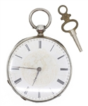 SWISS SILVERTONE CASE KEY-WIND POCKET WATCH