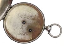 SWISS SILVERTONE CASE KEY-WIND POCKET WATCH