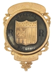 19th C. SCHENECTADY NY SPECIAL POLICE BADGE IN 14K GOLD