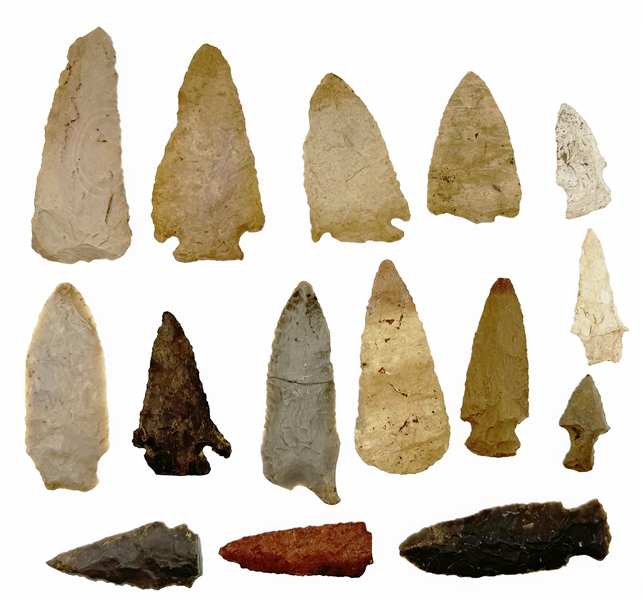 NATIVE AMERICAN ARROWHEADS / POINTS - LOT OF 15