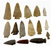 NATIVE AMERICAN ARROWHEADS / POINTS - LOT OF 15