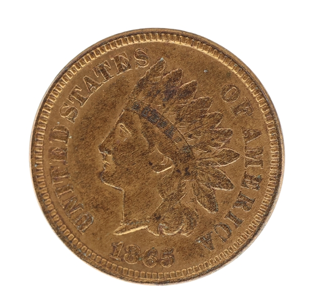 1865 US INDIAN HEAD 1C COIN UNC