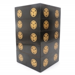 JAPANESE STACKING LACQUERED BOX W/ GOLD TOKUGAWA CRESTS