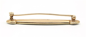 14K YELLOW GOLD ENAMEL ART DECO PIN