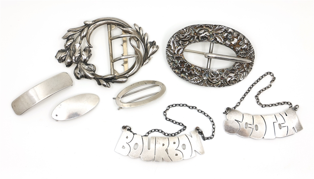 STERLING SILVER ACCESSORIES - BUCKLES, BARRETTES & MORE