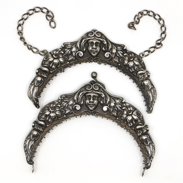 STERLING SILVER ART NOUVEAU STYLE PURSE FRAME 